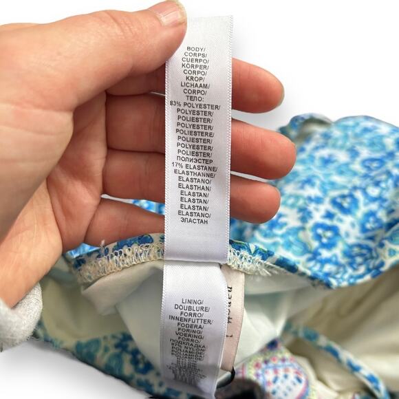 Nanette Lepore Seductress Seaside Tile Swimsuit Blue Size S - Picture 12 of 13